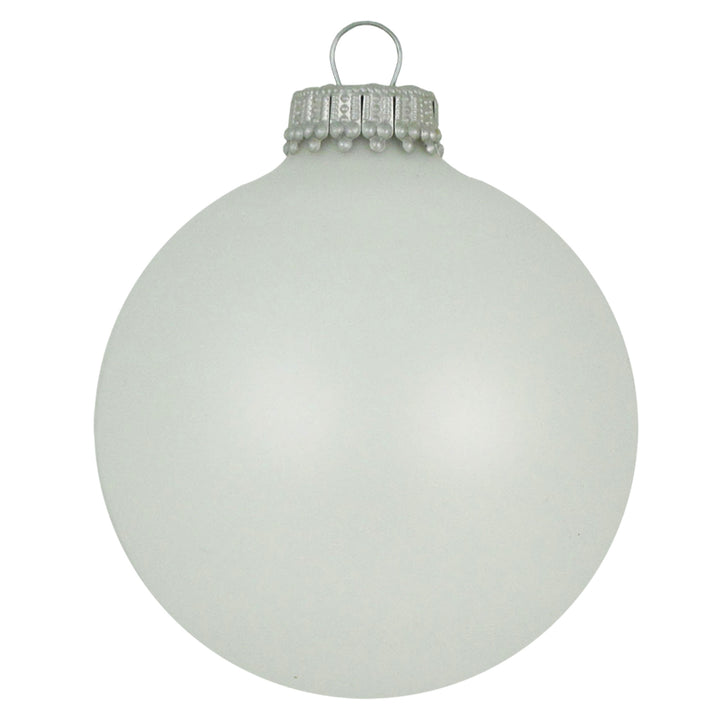 Christmas By Krebs 2 5/8" (67mm) Seamless Glass Ornament [8 Pieces], Decorated Designer Heirloom (Classic Antique White)