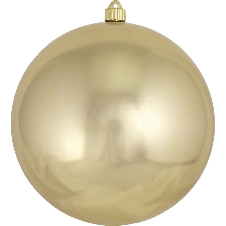 Christmas By Krebs 10" (250mm) Shiny Gilded Gold [1 Piece] Solid Commercial Grade Indoor and Outdoor Shatterproof Plastic, UV and Water Resistant Ball Ornament Decorations