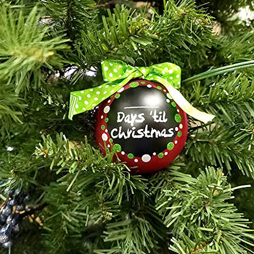 Christmas By Krebs Blown Glass  Collectible Tree Ornaments  (3 1/4" Days til, Write with Chalk)