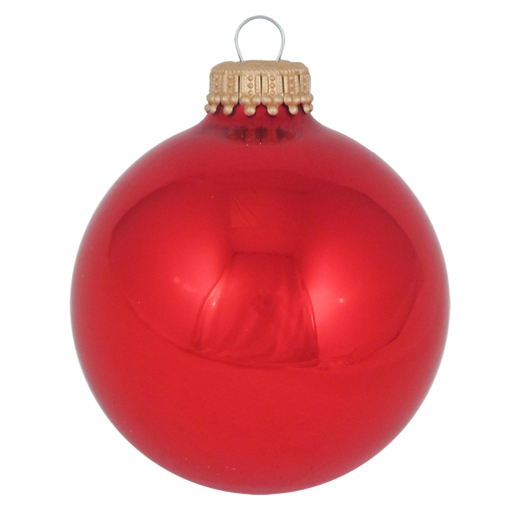 Christmas Tree Ornaments - Military Glass Balls from Christmas by Krebs - Handmade Seamless Hanging Holiday Decorations for Trees (67mm/2.625" Red and Gold Marines-USMC Variety Set of 12)