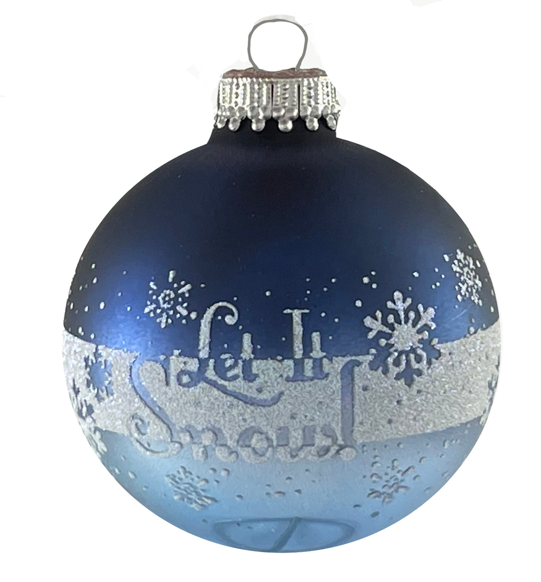 Glass Christmas Tree Ornaments - 67mm/2.625" [4 Pieces] Decorated Balls from Christmas by Krebs Seamless Hanging Holiday Decor (Midnight Haze and Alpine Shine)