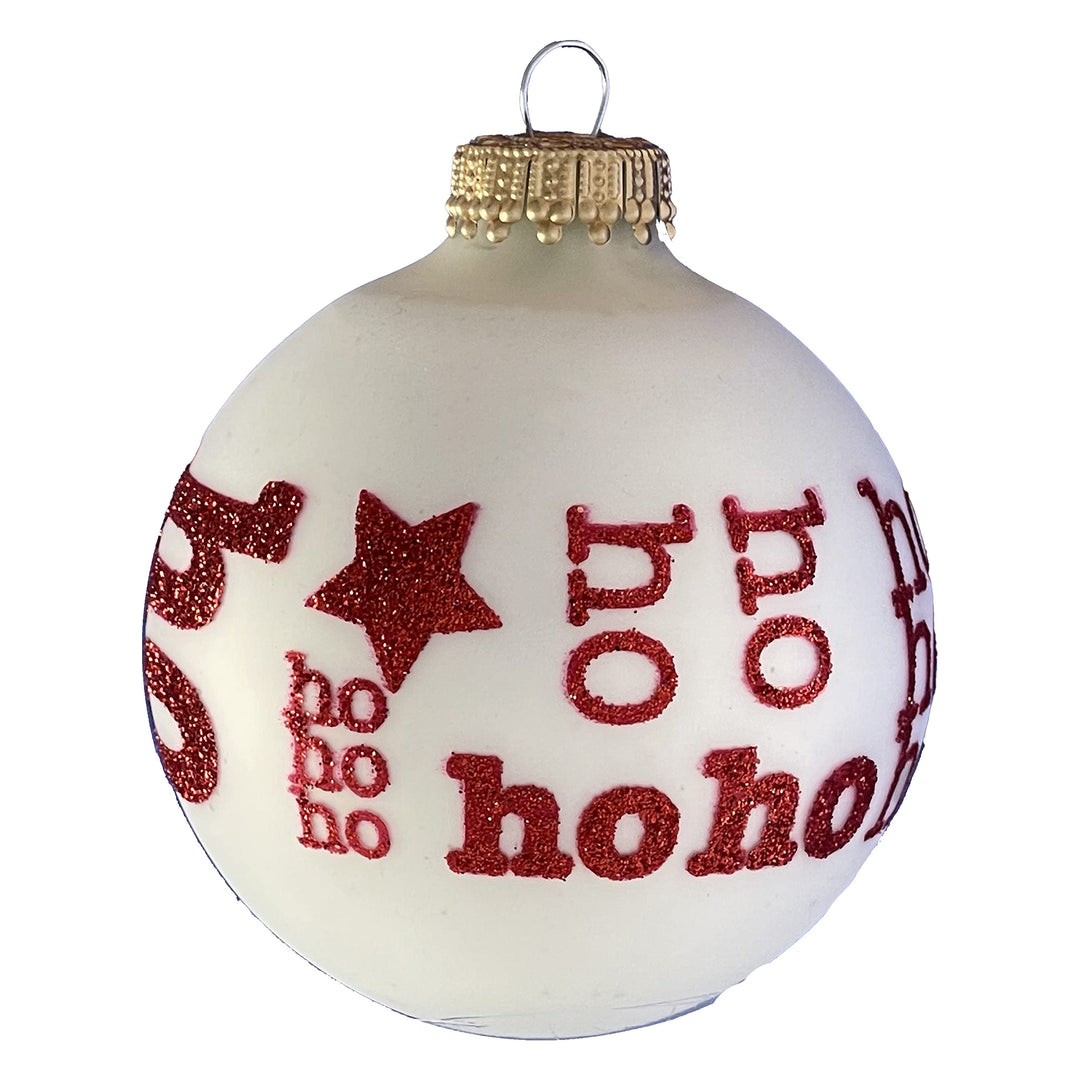 Ho Ho Ho Glass Ornament