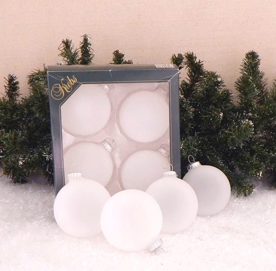 Crafting Seamless Glass Ball Ornaments for Holiday Decor (Frost with Silver Caps-48 Pieces, 4/Box, 12/Case, 3 1/4 inch (80mm))