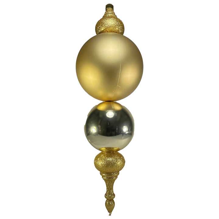 Christmas By Krebs Giant Finial, Commercial Grade Indoor and Outdoor Shatterproof Plastic, Water Resistant Multipiece Finial Decoration (Gold [2 Pieces], 25.5 inch Giant Finial)