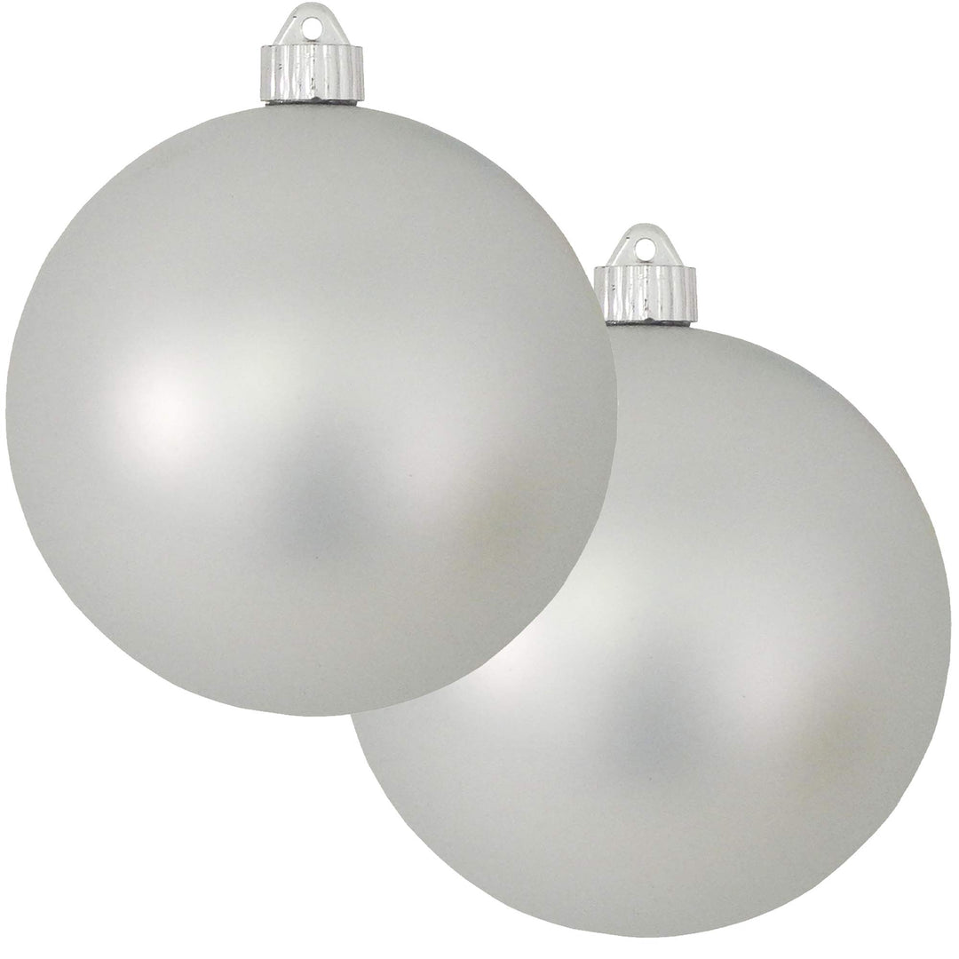 Christmas By Krebs 6" (150mm) Velvet Dove Gray [2 Pieces] Solid Commercial Grade Indoor and Outdoor Shatterproof Plastic, UV and Water Resistant Ball Ornament Decorations