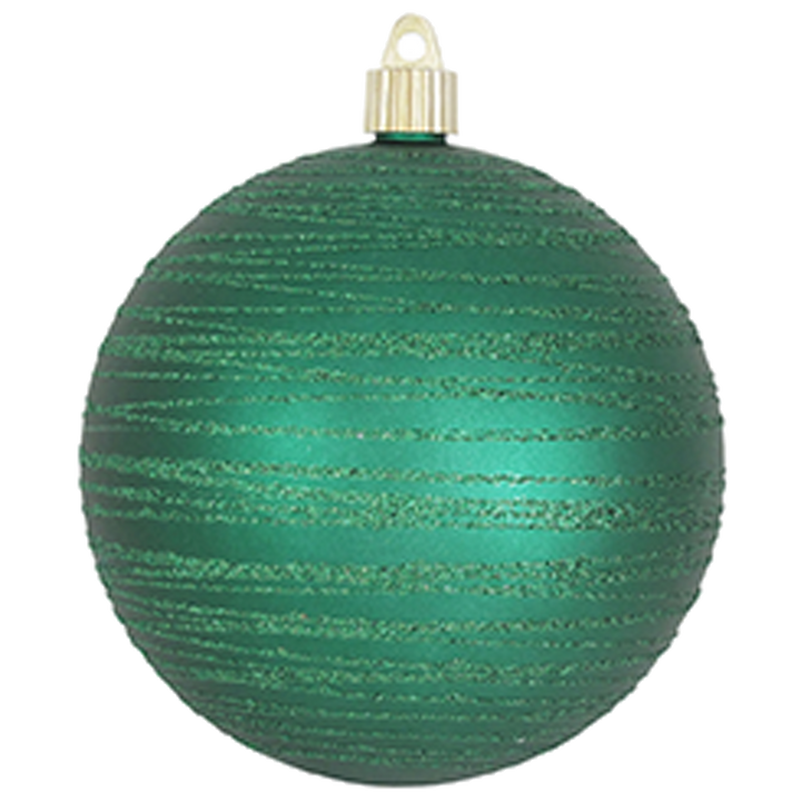 Christmas By Krebs 4 3/4" (120mm) Ornament [4 Pieces] Commercial Grade Indoor & Outdoor Shatterproof Plastic, Water Resistant Ball Shape Ornament Decorations (Shamrock Green with Emerald Tangles)