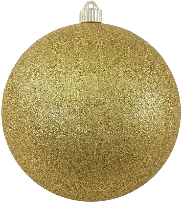 Christmas By Krebs 8" (200mm) Gold Glitter [1 Piece] Solid Commercial Grade Indoor and Outdoor Shatterproof Plastic, Water Resistant Ball Ornament Decorations