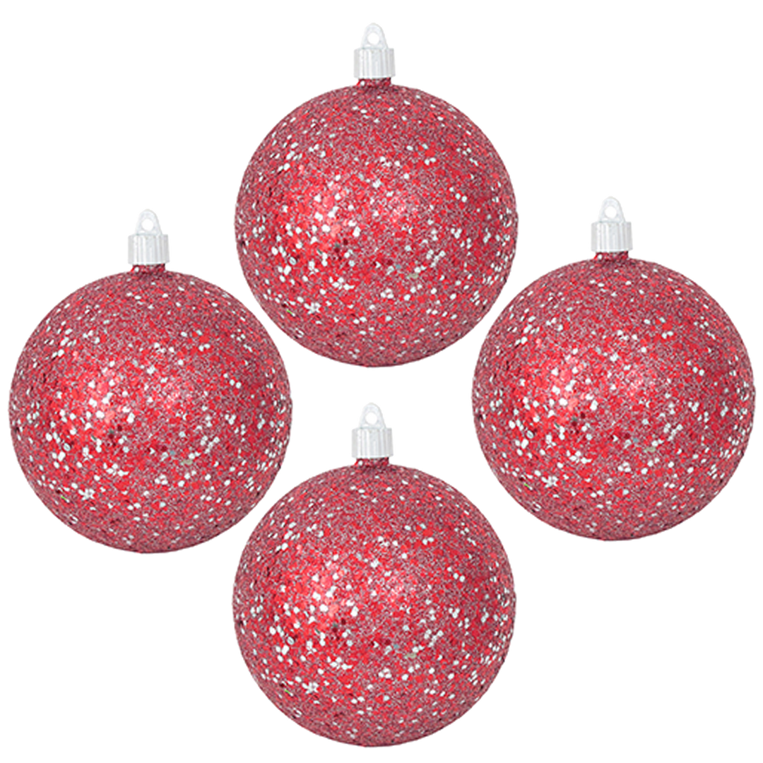 Christmas By Krebs 12 (300mm) Silver Glitter [1 Piece] Solid Commercial  Grade Indoor and Outdoor Shatterproof Plastic, Water Resistant Ball  Ornament Decorations 