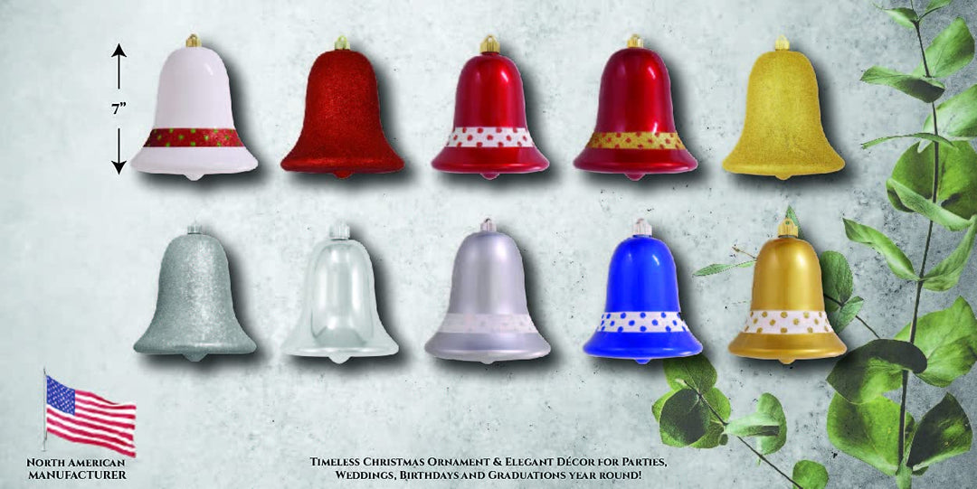 3 VTG Gold Glitter Plastic Christmas Bells, Christmas Bells for