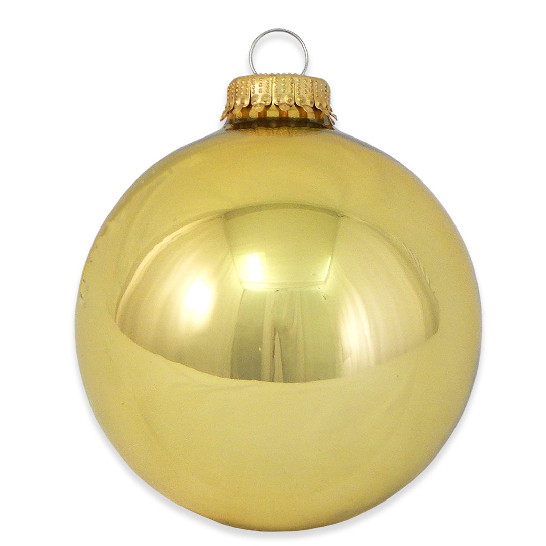 Christmas Tree Ornaments - Military Glass Balls from Christmas by Krebs - Handmade Seamless Hanging Holiday Decorations for Trees (67mm/2.625" Gold and Blue Navy-USN Variety Set of 12)