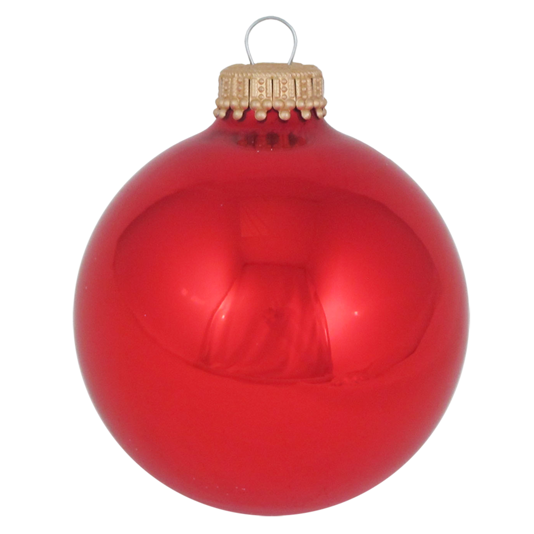 Christmas Tree Ornaments - Military Glass Balls from Christmas by Krebs - Handmade Seamless Hanging Holiday Decorations for Trees (67mm/2.625" Red and Gold Marines-USMC Variety Set of 12)