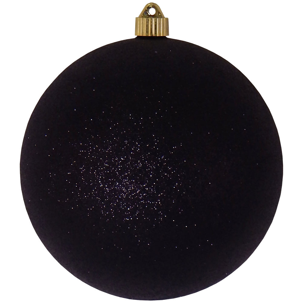 Christmas by Krebs Dark Blue Glitter Plastic Christmas Large Shatterproof Glitter Ball Ornament, 8 inch, Size: 8 (200mm)